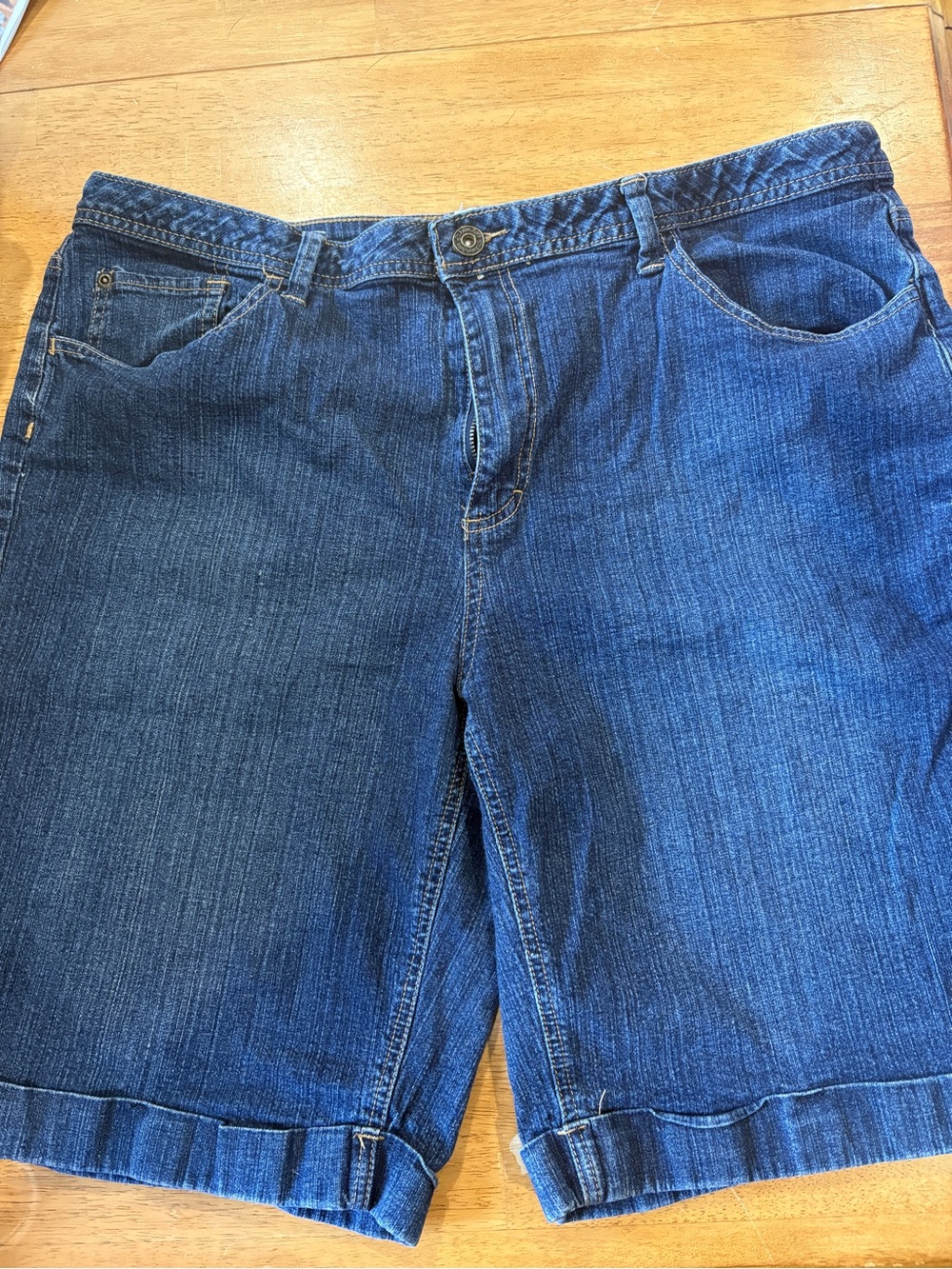 St. John's Bay Dark Blue Denim Bermuda Shorts